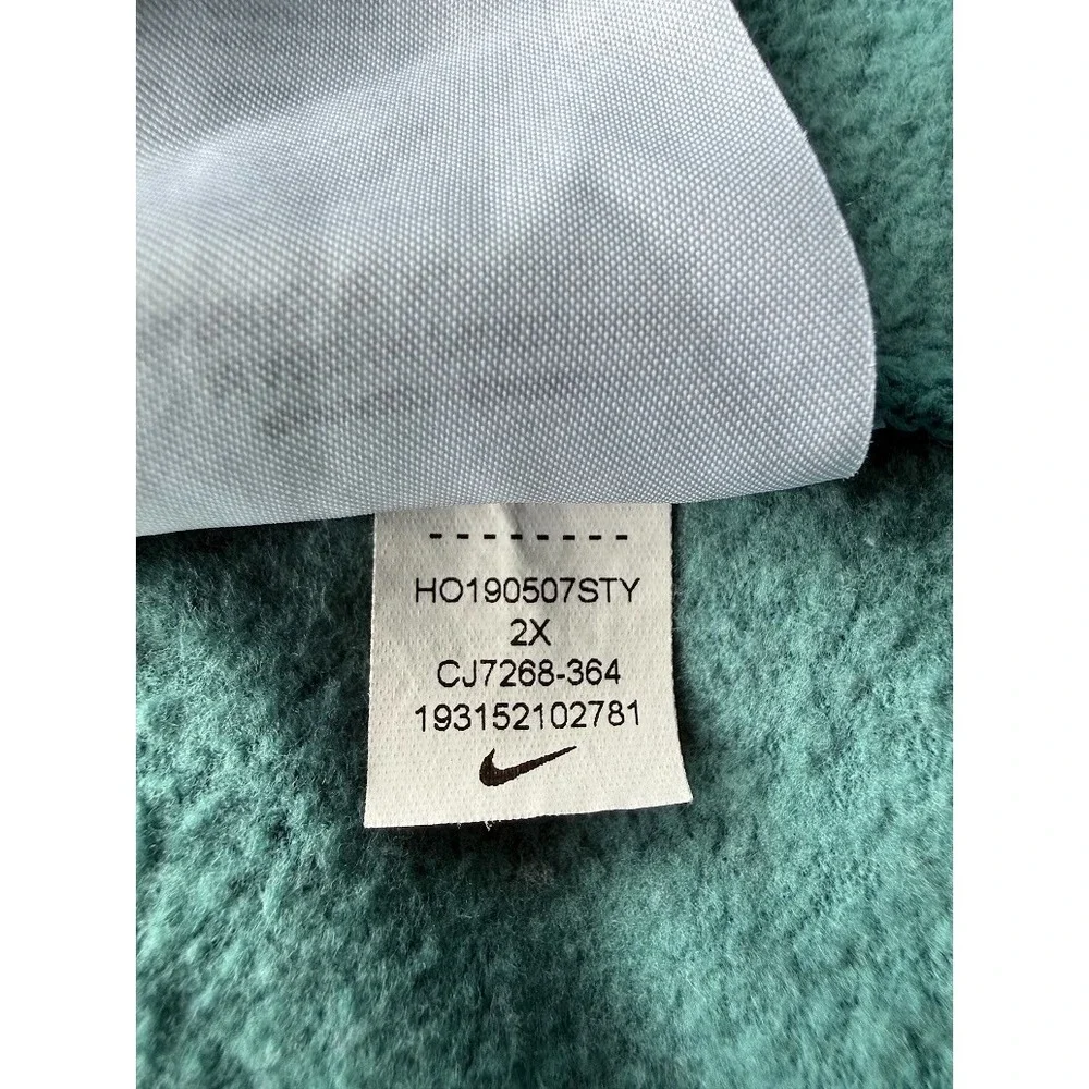 Nike Sweatshirt Men 2X Green Crew Neck Big Logo Pullover Casual Long Sleeve - Picture 12 of 13